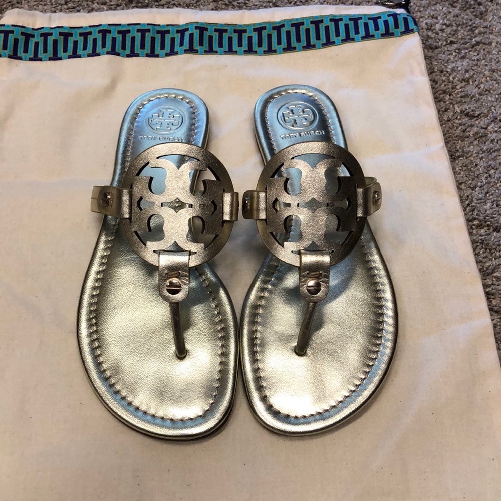 Sparkle gold Tory Burch Miller sandal